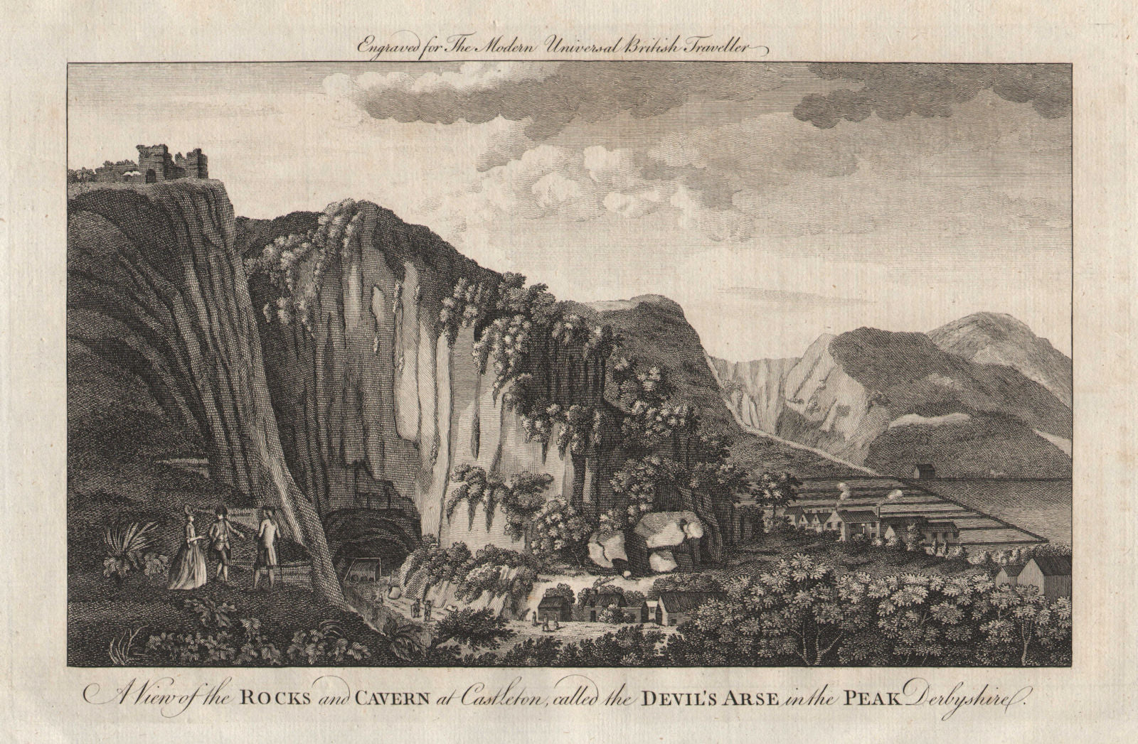 Peak Cavern / Devil's Arse, Castleton, Derbyshire Peak District. BURLINGTON 1779